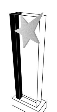 Zeichnung des WEBSTAR-Award-Pokals mit Stern